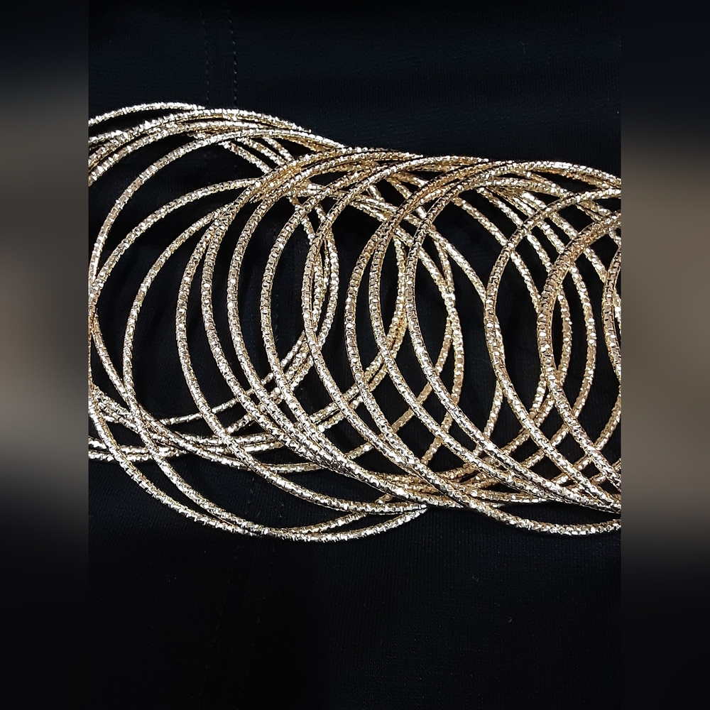 Elegant Gold-Tone Bangle 20 Piece Set J175